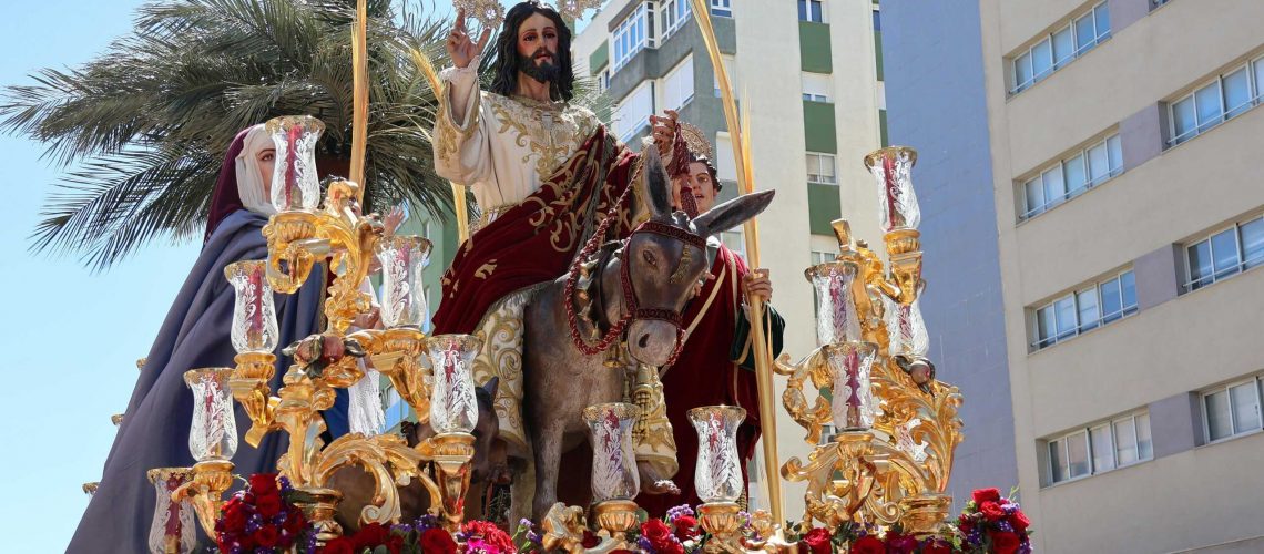 Decorative float in Semana Santa procession in Cádiz, Spain.